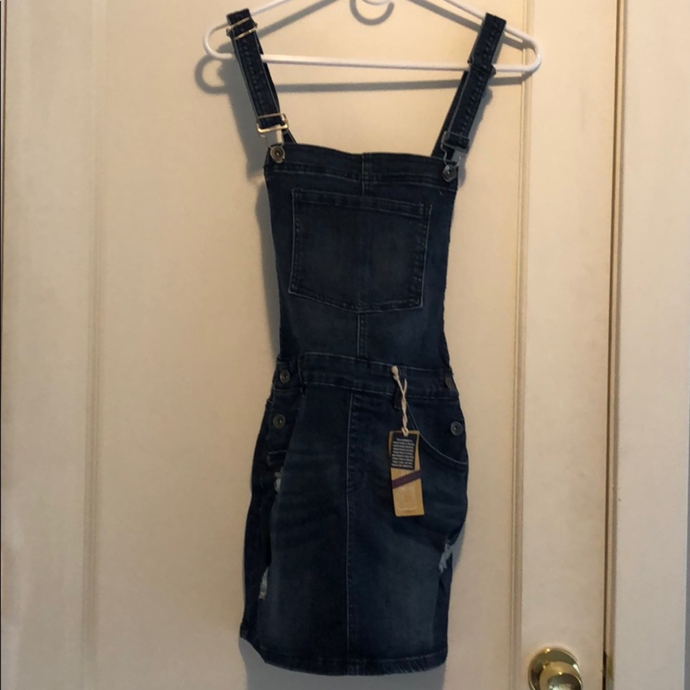 Denim Skirt Overalls